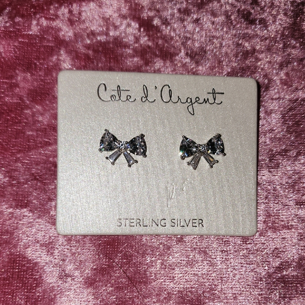 Cate d'Argent Sterling Silver Bow Earrings/ NWT / BEAUTIFUL EARRINGS ✨️✨️✨️